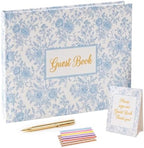 Wedding Guest Book Blue Flowers Photo Guestbook by Unknown