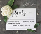 50 Blank RSVP Cards with White Envelopes-White Style Response Card-RSVP for Wedding-Rehearsal Dinner-Baby Shower-Bridal Shower-Engagement Party Invitations - Image 5