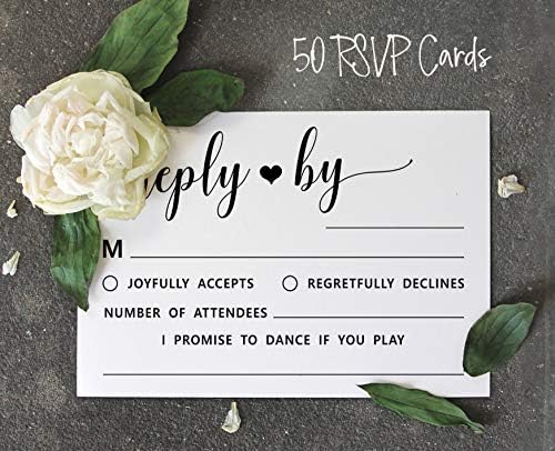 50 Blank RSVP Cards with White Envelopes-White Style Response Card-RSVP for Wedding-Rehearsal Dinner-Baby Shower-Bridal Shower-Engagement Party Invitations - Image 5