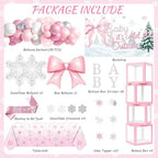 Kriyokiaa Baby Its Cold Outside Baby Shower Decorations, Pink Winter - Image 2