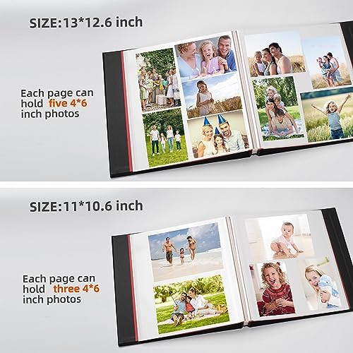 HoneyTolly Large Photo Album Self Adhesive, DIY Scrapbook Album for 4x6 8x10 Pictures, 40 Pages Linen Cover Memory Book, Ideal Gift for Family Travel Wedding Baby Christmas Anniversary(Black) - Image 4