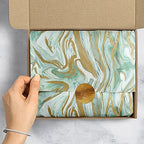 Jillson Roberts 20" x 30" Printed Gift Tissue Gift Wrapping Supplies, Marbleized Mint, 48 Folded Sheets - Image 4