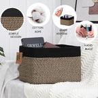 COMFY-HOMI 3PACK Cotton Rope Square Basket with Handles for Shelves|Dog Toy Bin and Storage|Baby Gift|Shoe Organizer|New 13.5" x 11" x 9.5" for Living Room (Black/Jute) - Image 5
