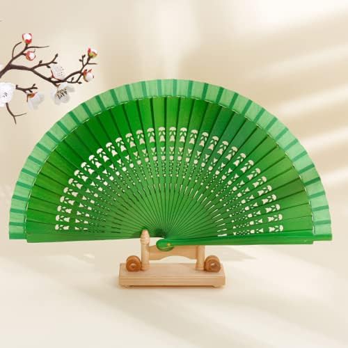 Personalized Sandalwood Fan Wedding Favors&Birthday Gifts&Christmas Gift Custom Wooden Fans Party Favor Bridal Shower Gifts (Green,20 pcs) - Image 4