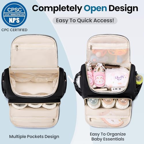 Tealari 4 in 1 Convertible Diaper Bag Backpack,Waterproof Baby Diaper Bag with Changing Pad,Converts into Baby Tote Bag,Diaper Backpack,Stroller Bag and Crossbody Diaper Bag - Image 6