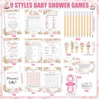 Sherr 476 Pcs Pink Pumpkin Baby Shower Game, 9 Style Baby Shower Activities - Image 3