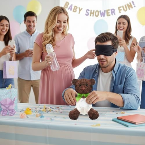 6 Sets Bottle Chug Baby Shower Games Chocolate Brown Bear - Image 6