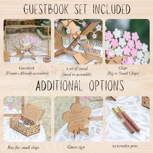 Cherry Blossom Wedding Guest Book Alternative Acrylic Sakura Drop Box Frame - Image 6