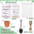 40 Set Baby Shower Party Favors Baby in Bloom Envelope Packets - Include 40 Packets 40 Flower Pots 40 Organza Bags 40 Garden Trowels - Favors for Guests Birthday Party (N-o-S-e-e-d) - Image 2
