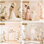 GRENTY Wedding Arch Backdrop Stand Set of 3, 7.2FT, 6.6FT & 6FT Gold Metal Balloon Arch Frame for Flowers, Wedding Ceremony, Birthday, Baby Shower and Party Decor - Image 6