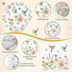 Pickmesh 250 Pcs Spring Wildflower Decoration Floral Hummingbird Themed Disposable Paper Plates Napkins and Cups Dinner Tableware for Birthday Party Dinnerware Birthday Baby Shower Tea Party Supplies - Image 3