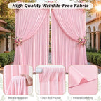 24ftx10ft Wrinkle Free Pink Backdrop Curtain - 10 Feet Photography Backdrop Drapes, Silky Polyester Back Drop Cloth for Wedding Baby Shower Balloon Arch Background - Image 5