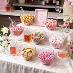 6 Pcs 25 oz Clear Plastic Serving Bowls with 3 Scoops 3 Tongs - Image 2