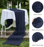20 Pack Navy Blue 17 x 108 Inch Cheesecloth Table Runner - Boho Gauze Sheer Fabric for Wedding Baby Shower Party Home Decor - Image 4