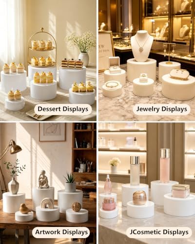 Buffet Risers, 10 Pcs White Round Acrylic Stands for Party & Events - Image 6