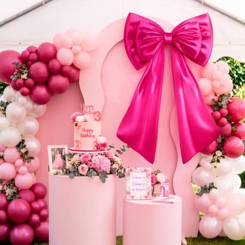 Sosation Hot Pink Large Bow Decor Big Bow for Backdrop 24x43 in - Image 4
