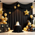 20x10ft Wrinkle Free Black Backdrop Curtain for Parties, Soft Black Photo Curtains Backdrop, Polyester Photo Backdrop Drapes for Birthday Party Baby Shower Photography Background - Image 6
