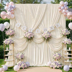 40ft x 10ft Beige Backdrop Curtains, Beige Cream Drapes for Backdrop Fabric - Image 6