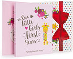 Ronica Baby Girl Gift Set with Baby Memory Book and Monthly Stickers, Modern Photo Journal, Keepsake Album for Girls, First 5 Years, Shower Gift Idea for Mom, Dad Or Grandparents by Ronica