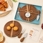 6 Set Bridal Baby Shower Cheese Prizes Wooden Serving Round Board - Image 4