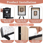 Wedding Guest Book Alternatives, Rustic Wedding Guest Book Sign Reception Drop Box with 100 Wooden Picture Frame Hearts for Wedding Anniversary Birthday Party (Black) - Image 4