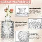 Mini Bud Vases Set of 32 As Wedding Centerpieces for Tables,Clear Bud Vases for Flowers,Small Flower Vases Suitable for Birthday Party,Anniversary,Wedding Reception,Baby Shower (Clear, 32PCS) - Image 3