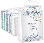 Kolldenn 50 Pcs Welcome Bags for Wedding Guests with Handles, Blue, Floral by Unknown