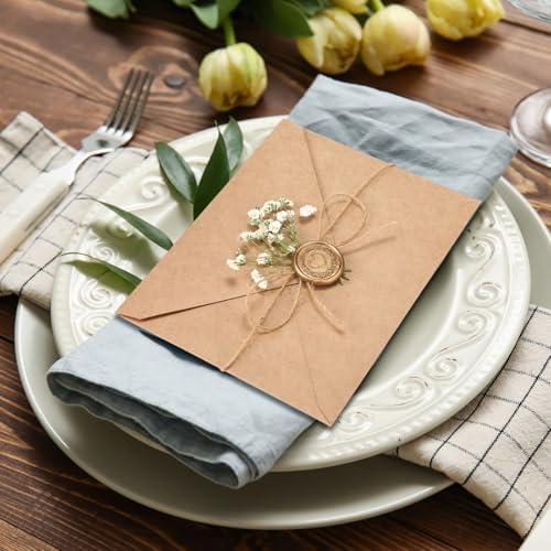 100 Sets Wedding Invitation Kit Vellum Jackets for 5x7 Inch Brown - Image 4