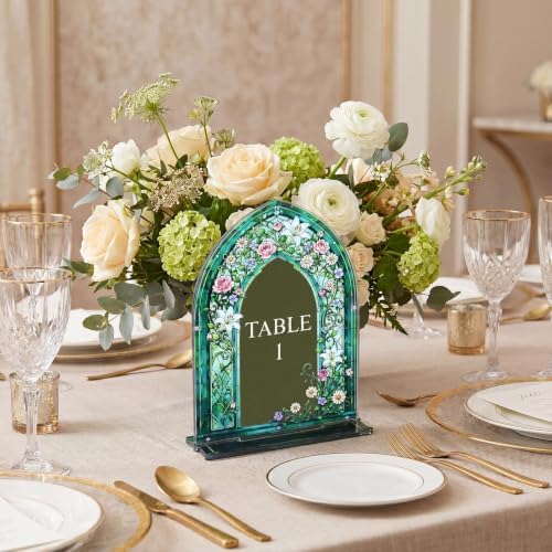 15 Pcs Acrylic Wedding Table Number 5 x 7 in Vintage Table Sign - Image 2