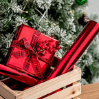 RUSPEPA Red Metallic Wrapping Paper - Solid Color Paper Perfect for Wedding, Birthday, Christmas, Baby Shower - 30 Inches x 100 Feet - Image 6