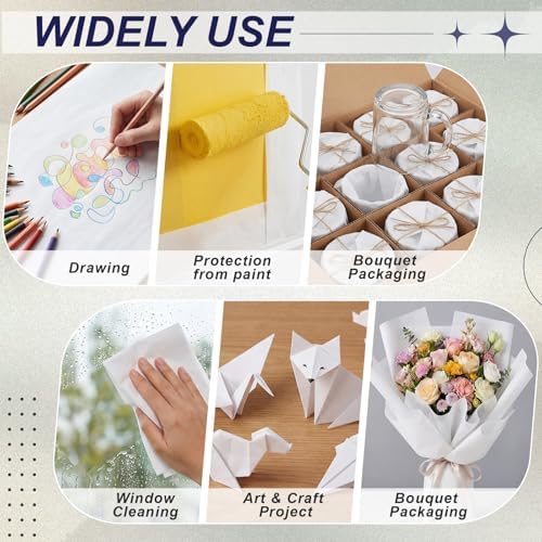 500 Sheets White Tissue Paper in 3 Sizes for Rosh Hashanah Gift Wrapping - Image 6