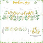 185Pcs cocomigo Sage Green Baby Shower Decorations Tableware Set, 25 Serves - Image 4