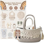 Baby Gift Set | 11 Piece Gender Neutral Newborn Gift Basket for Boys & Girls – Baby Essentials with Plate, Bib, Spoon, Cup, Feeder, Outfit, Rattles & Storage Bag by Kiddibodi