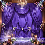50x10FT Backdrop Curtains with Rod Pockets - Wrinkle Free Photo Stage Backdrop 10 Panels Curtains Drapes for Photography Wedding Party Baby Shower Decorations (Purple) - Image 3