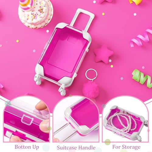 LemonRoad 36 Pcs Clear Mini Suitcase Party Favor Box, Rose Pink - Image 3