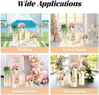 Cylinder Stands for Party, 5 PACK Paper Cylinder Pedestal Stand with Acrylic Disc, Foldable Round Columns and Pillars, White Cake Stands Flower Rack for Wedding Dessert Birthday Event Deco - Image 6