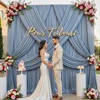 gogoparti 50x12ft Dusty Blue Backdrop Curtain for Wedding Parties, 10 Panels (5x12 ft Each) Wrinkle-Free Dackdrop Curtains, Silky Draping Fabric for Birthday Party, Baby Shower, Photo Background - Image 5