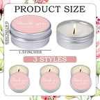 Mtlee 50 Pcs Pink Wedding Thank You Candles Gifts for Guests Baby Shower - Image 6