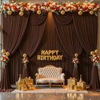 20x12ft Brown Backdrop Curtain Panels for Parties - Wrinkle Free Polyester Photo Curtain Backdrop Wedding Back Drop Fabric Drapes for Party Decorations Background for Photography - Image 4