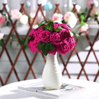 100 Pcs Artificial Rose Flowers, Hot Pink - Image 4