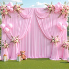 40ft x 12ft Light Pink Backdrop Curtains Wrinkle Free Backdrop Curtain for Wedding Parties Pink Fabric Backdrops Drapes Back Drop Cloth Bridal Shower Stage Curtains Wedding Decorations for Reception - Image 4