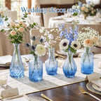 Fixwal Set of 18 Blue Bud Vases for Flowers, Vintage Clear Glass Vases Small Vases for Centerpieces for Home Table Decor Rustic Wedding Decorations - Image 4