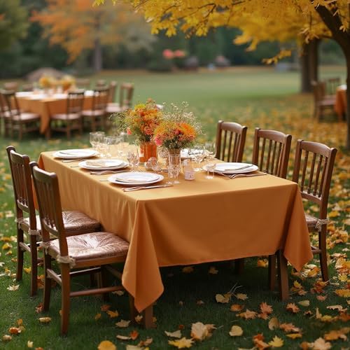 sancua 6 Pack Thanksgiving Tablecloth Rectangular 60x102 Inch Light Brown - Image 3