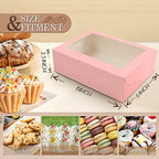 KPOSIYA 65 PCS 8x6x2.5 Inch Cookie Boxes with Window Pink Bakery Boxes Pastry Boxes for Gift Giving, Treat, Dessert, Cupcakes, Chocolate, Strawberries, Donuts, Muffins (5 Style Windows) - Image 2