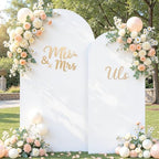 Blue and White Arch Cover Set of 2 Spandex 7.2 and 6ft Arch Backdrop Cover Wedding Arch Stand Covers for Baby Shower Boy Birthday Party Bridal Shower Banquet Photo Background Decorations - Image 4