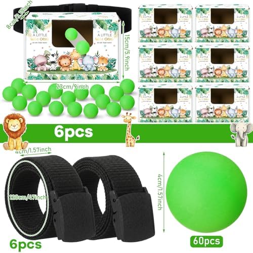Civaner 6 Set Safari Baby Shower Game Jungle Animal Swing Shaking Balls - Image 3