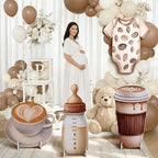 4 Pcs Baby is Brewing Cardboard Cutout Standup Life Size Baby Shower Decorations, Coffee Themed Cardboard Cutouts for Gender Reveal Birthday Party Photo Backdrop Favors - Image 2