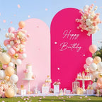Pink Arch Cover 7.2FT 6FT Hot Pink Stretch Spandex Wedding Backdrop Cover - Image 3