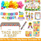 Hombae Taco Bout A Baby Decorations, Fiesta Baby Shower Decorations, Mexican Themed Backdrop Balloon Banner Boxes Poster Sash Pin for Taco Party Supplies - Image 2