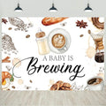 10x6.5ft Baby Shower Backdrop, Brown Vinyl, Includes 1 Piece, Perfect for Baby Shower Occasions by CkihgennDecors